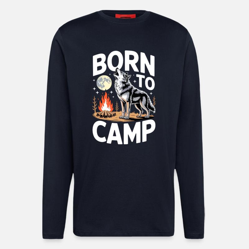 Geboren im Camp - Langarmshirt - made by SPREAD  - DARK NAVY