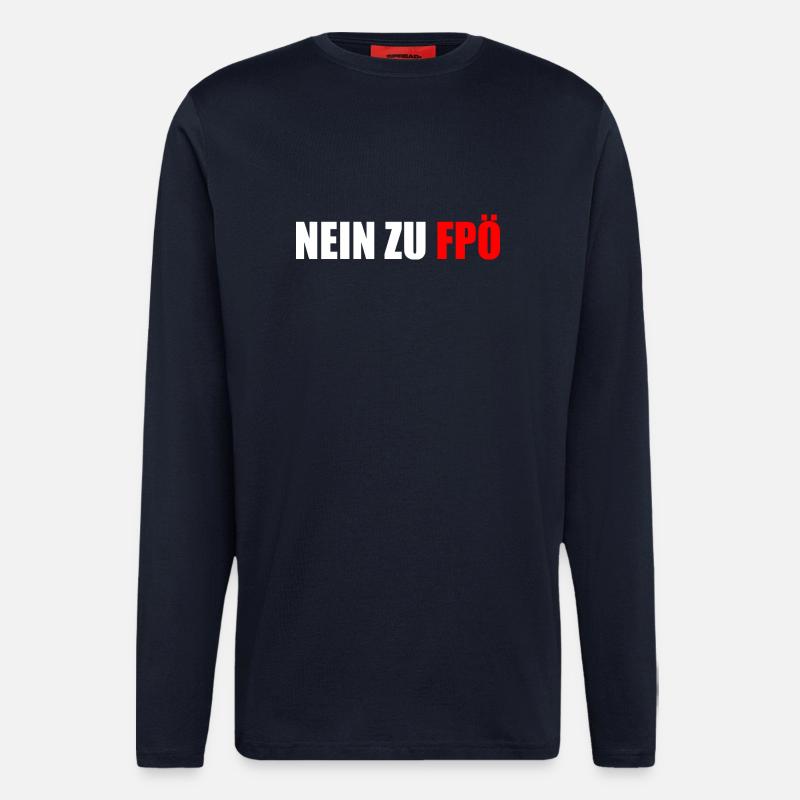 Nein zu fpö - Langarmshirt - made by SPREAD  - DARK NAVY
