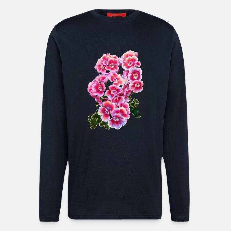 fleur - Manches longues bio décontracté fabriqué en UE - DARK NAVY