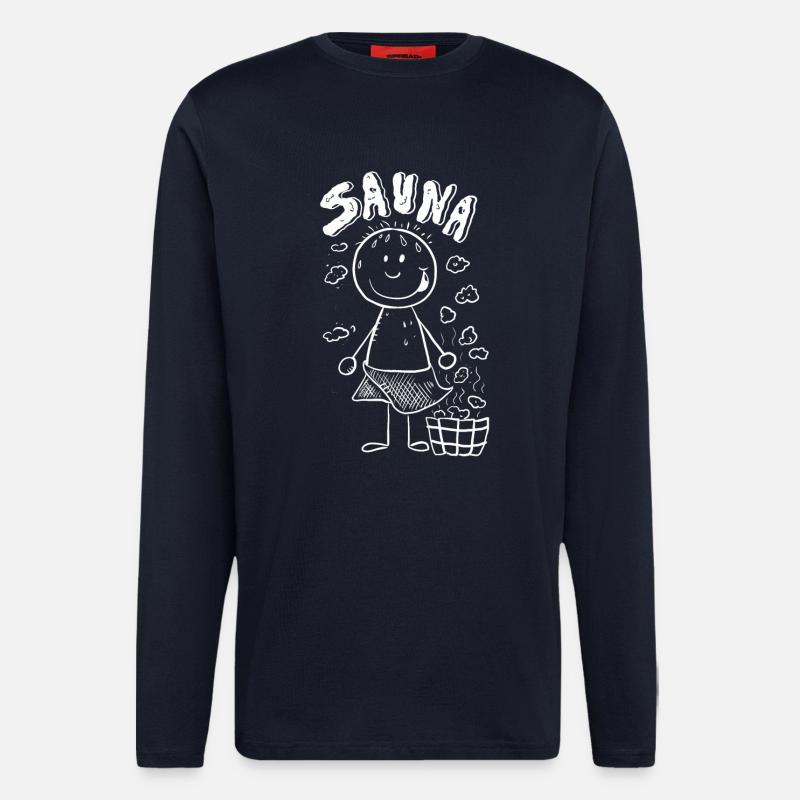 Dampf Sauna Strichmännchen - Langarmshirt - made by SPREAD  - DARK NAVY