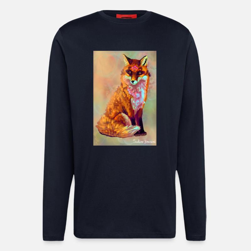 Fox poster - Longsleeve - made by SPREAD  - DARK NAVY