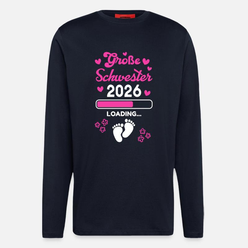 Große Schwester 2026 Loading - Langarmshirt - made by SPREAD  - DARK NAVY