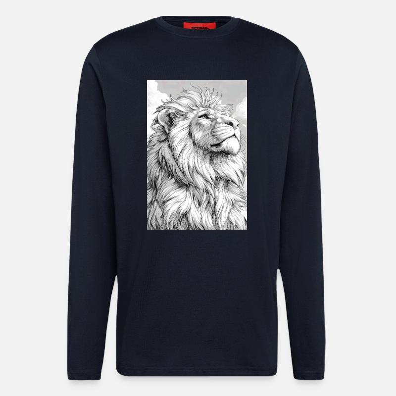 Illustration eines Löwen - Langarmshirt - made by SPREAD - DARK NAVY