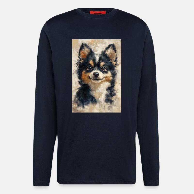 Illustration eines Hundes - Langarmshirt - made by SPREAD  - DARK NAVY