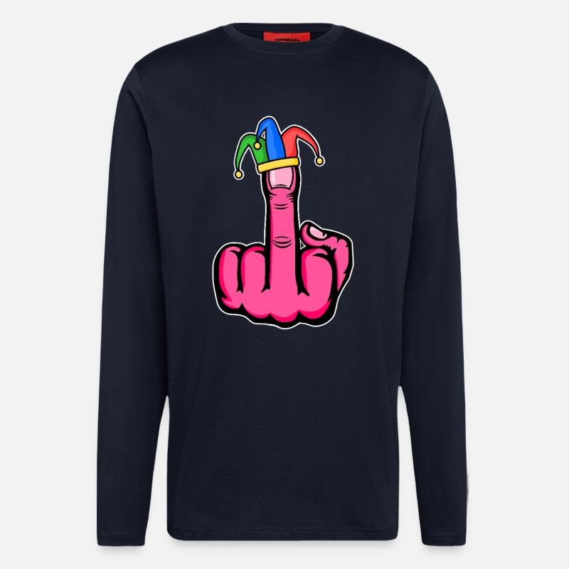 Mittelfinger Stingerfinger Karneval - Langarmshirt - made by SPREAD  - DARK NAVY