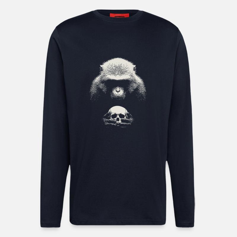 Le singe de Shakespeare - Manches longues bio décontracté fabriqué en UE - DARK NAVY