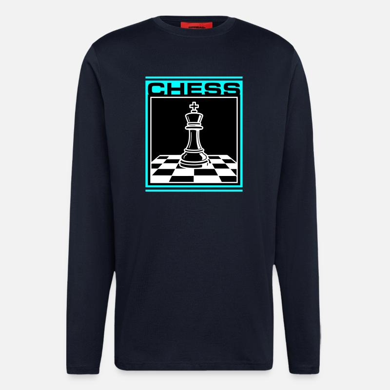 Schach König Chess - Langarmshirt - made by SPREAD  - DARK NAVY