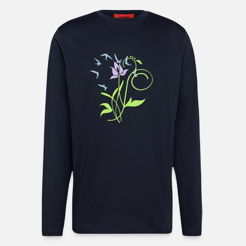 Orchidee / orchid (2c) - Langarmshirt - made by SPREAD  - DARK NAVY