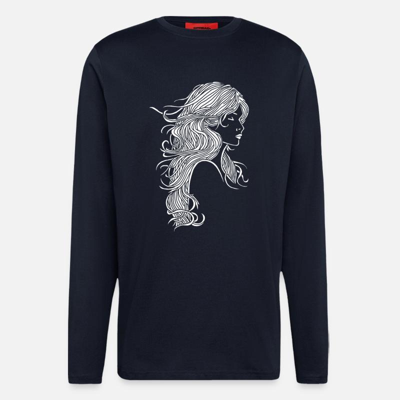 Weißhaariges Mädchen - Langarmshirt - made by SPREAD  - DARK NAVY