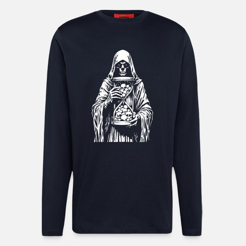 Sensenmann mit Schädeln - Langarmshirt - made by SPREAD  - DARK NAVY