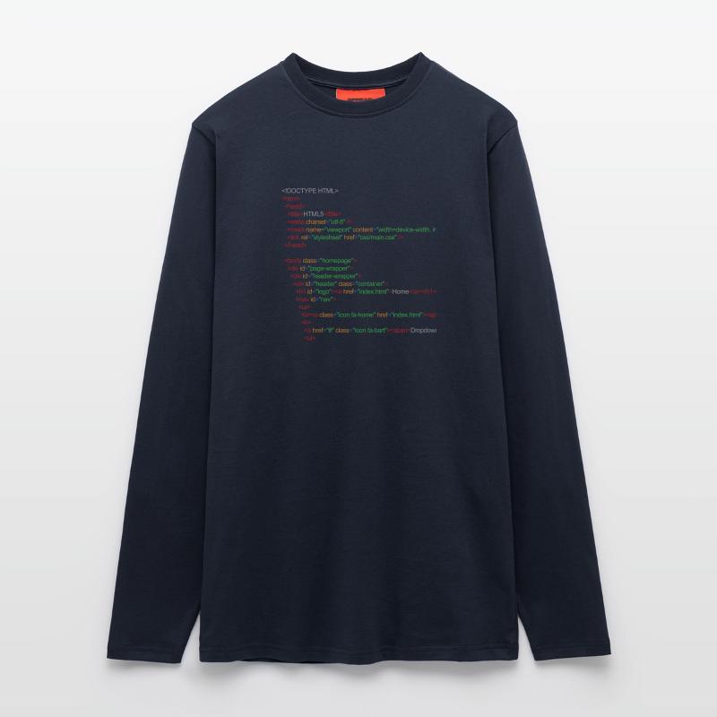 Code HTML5 Manches longues bio décontracté fabriqué en UE