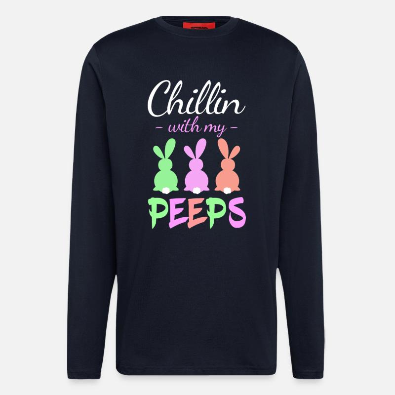 Chillin with Peeps Pastel Bunnies - Longsleeve - made by SPREAD  - DARK NAVY