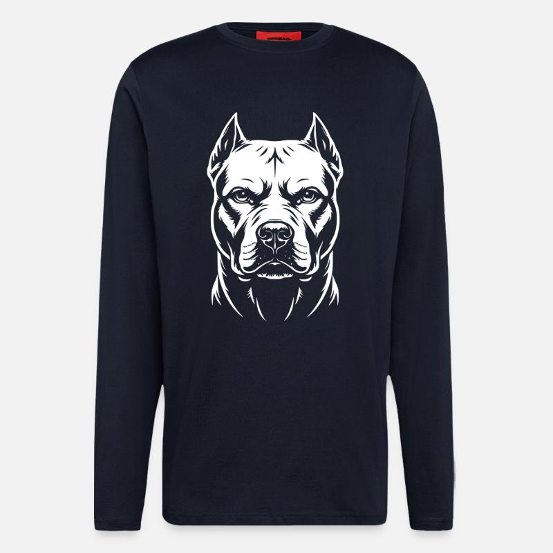 Pitbull Head - Longsleeve - made by SPREAD  - DARK NAVY