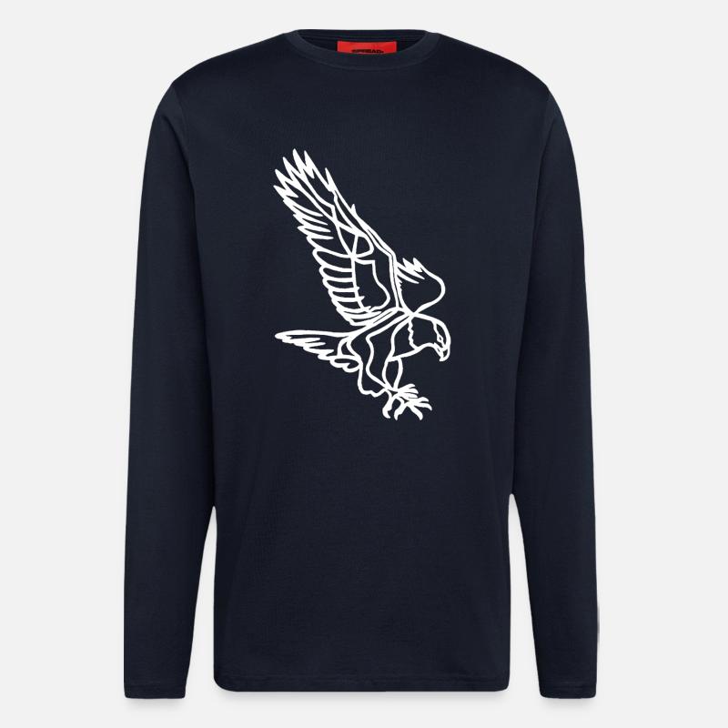 White Eagle in Flight - Longsleeve - made by SPREAD - DARK NAVY