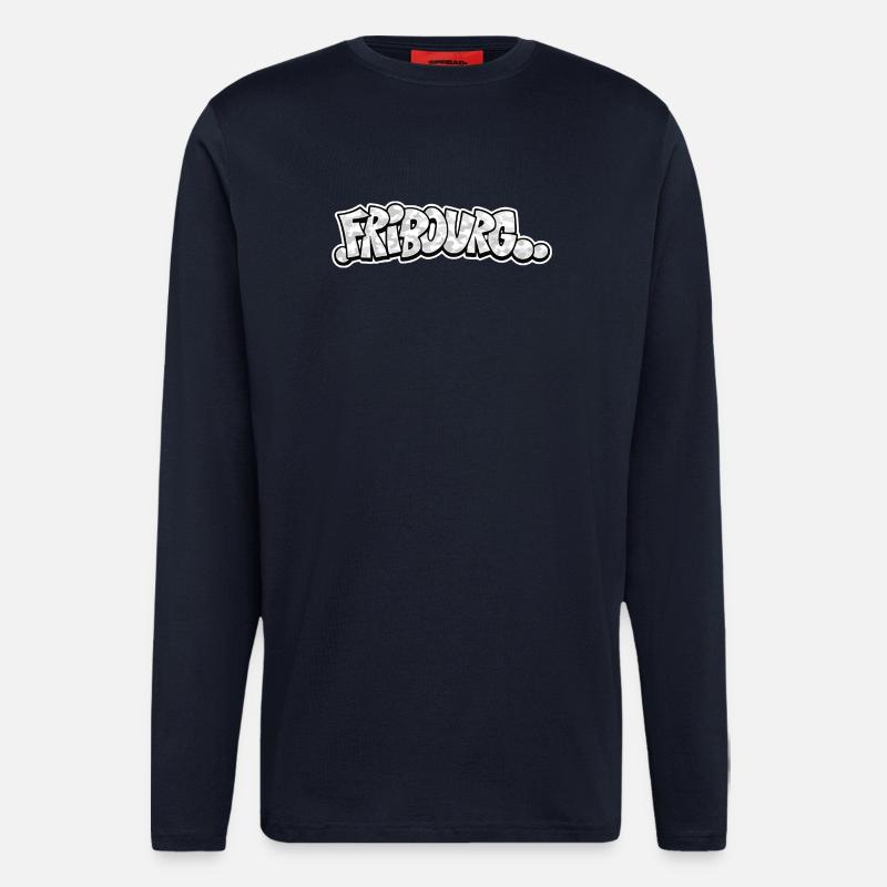 Fribourg Camo Graffiti - Langarmshirt - made by SPREAD  - DARK NAVY