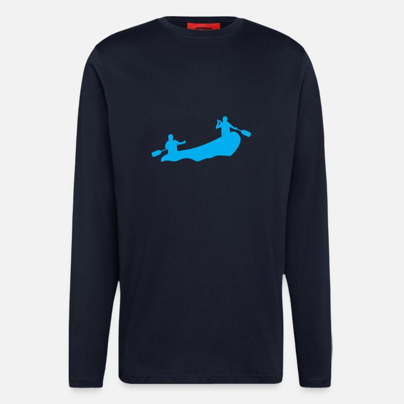 Rafting Silhouette Wildwasser Schlauchboot Fluss - Langarmshirt - made by SPREAD  - DARK NAVY