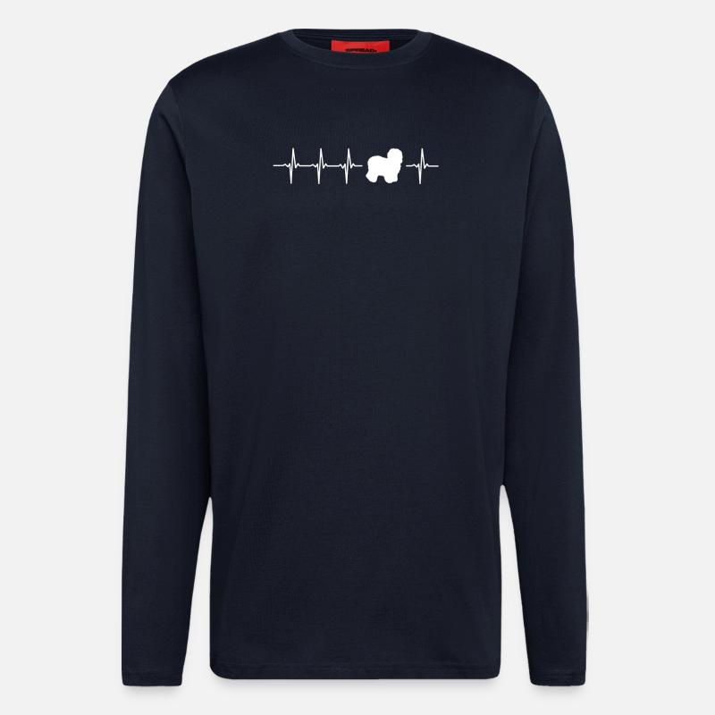 Idée originale Bobtail cadeau - Manches longues bio décontracté fabriqué en UE - DARK NAVY