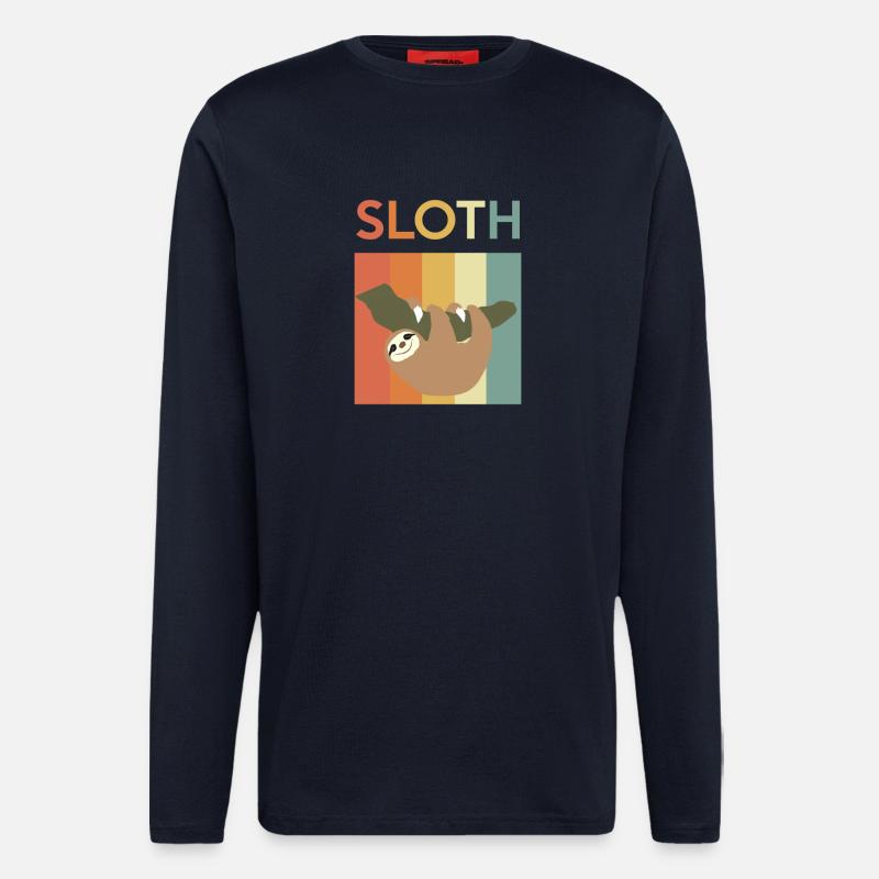 Faultier - Bunt - relaxen - chillen - Geschenk - Langarmshirt - made by SPREAD  - DARK NAVY