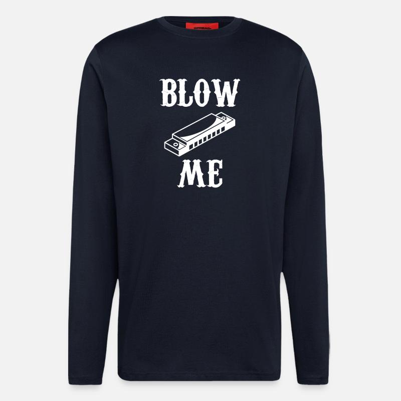 harmonica - harmonica player - harmonica - Longsleeve - made by SPREAD - DARK NAVY