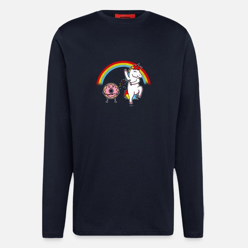 Einhorn Donut Geschenk - Langarmshirt - made by SPREAD  - DARK NAVY
