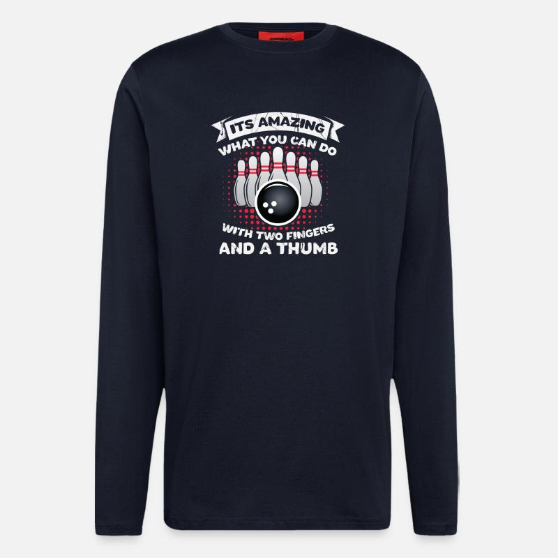 Bowling-Fähigkeiten Geschenk - Langarmshirt - made by SPREAD  - DARK NAVY