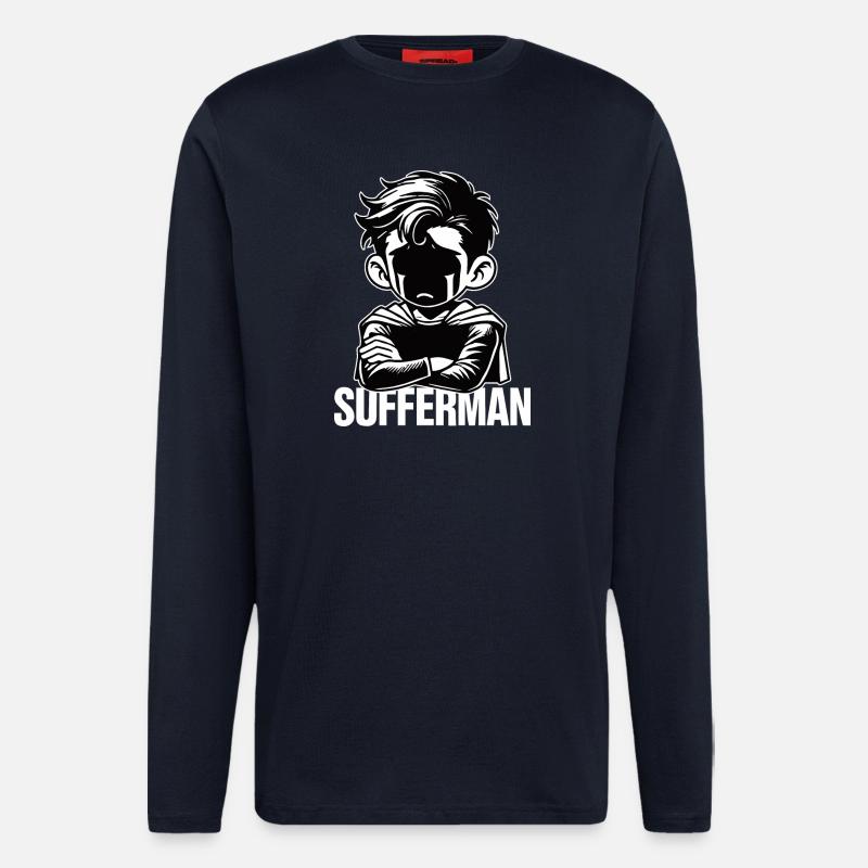 Sufferman Funny Superhero Parody - Longsleeve - made by SPREAD - DARK NAVY
