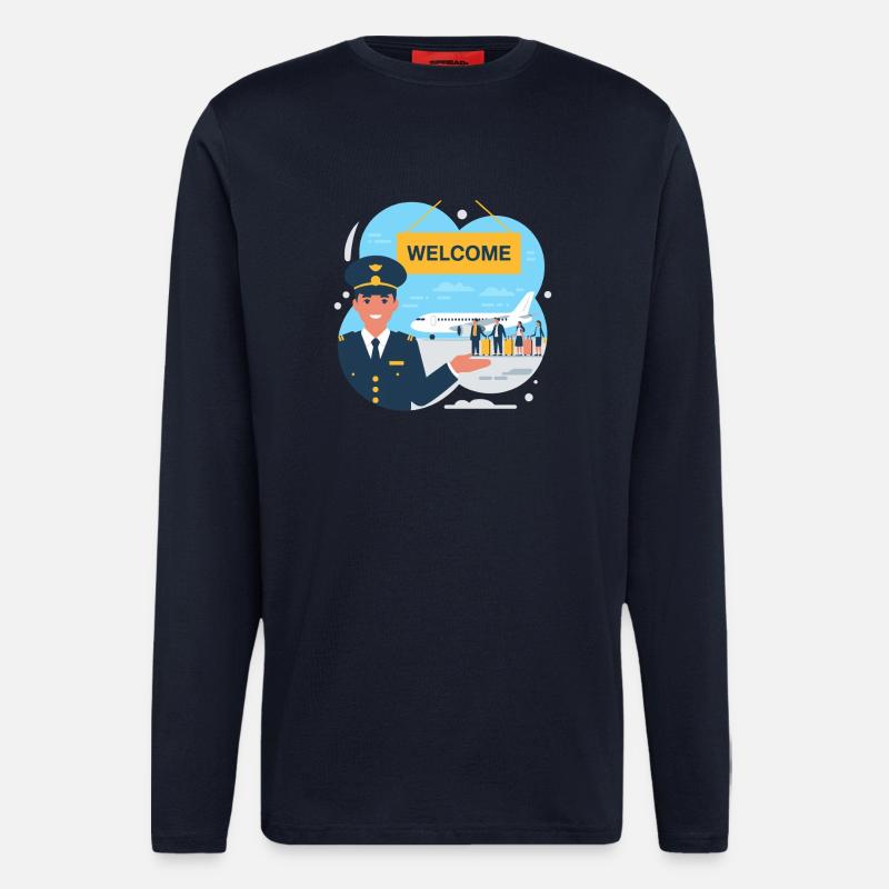 EINWANDERUNG, WILLKOMMEN - Langarmshirt - made by SPREAD  - DARK NAVY
