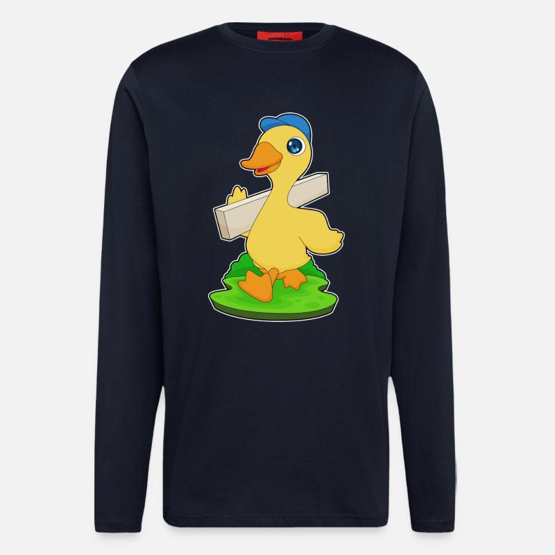 Duck wooden board - Longsleeve - made by SPREAD  - DARK NAVY