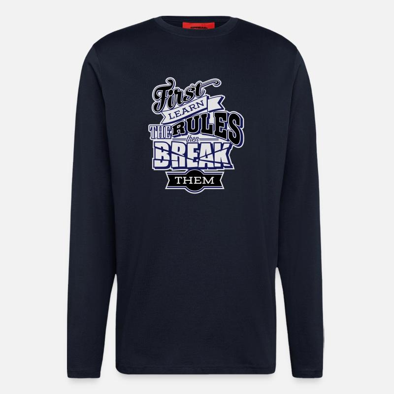 break the rules - Manches longues bio décontracté fabriqué en UE - DARK NAVY
