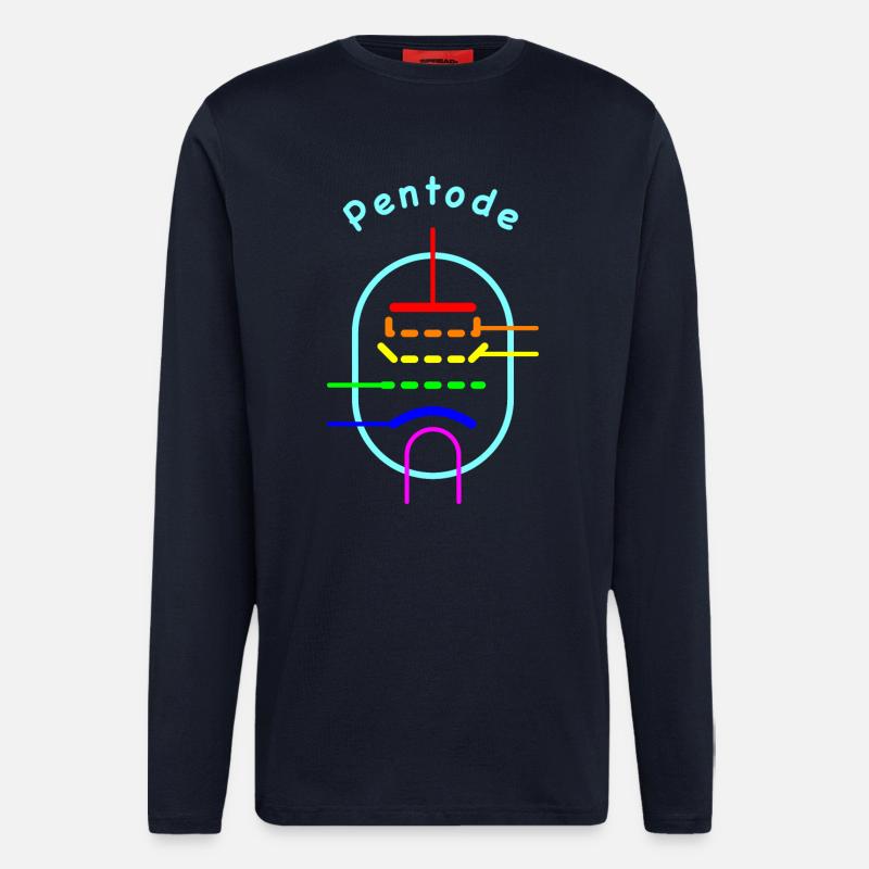 Regenbogen Pentode - Vakuumröhren-Symbol - Langarmshirt - made by SPREAD  - DARK NAVY