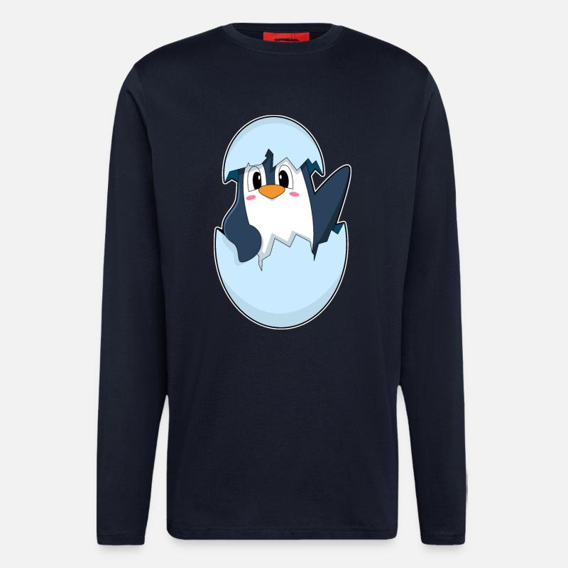 Penguin Eggshell - Longsleeve - made by SPREAD - DARK NAVY