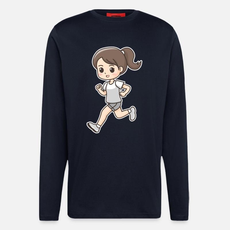 Läuferin Comic Look - Langarmshirt - made by SPREAD  - DARK NAVY