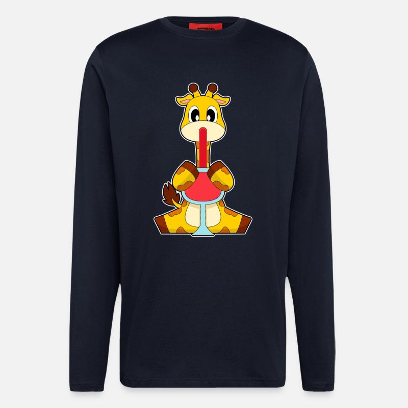 Giraffe Rotwein - Langarmshirt - made by SPREAD  - DARK NAVY