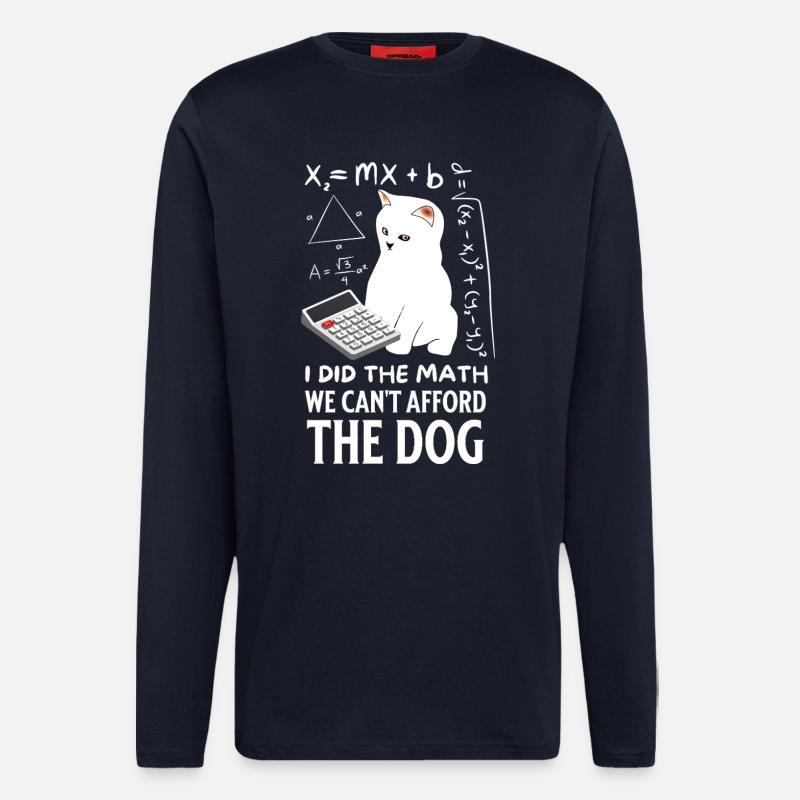 Humorous Cat Math Design - Longsleeve - made by SPREAD  - DARK NAVY