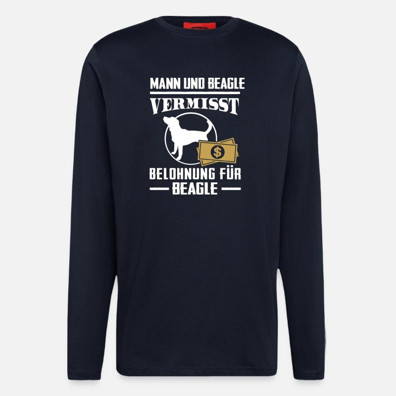 Vermisst Beagle - Langarmshirt - made by SPREAD  - DARK NAVY