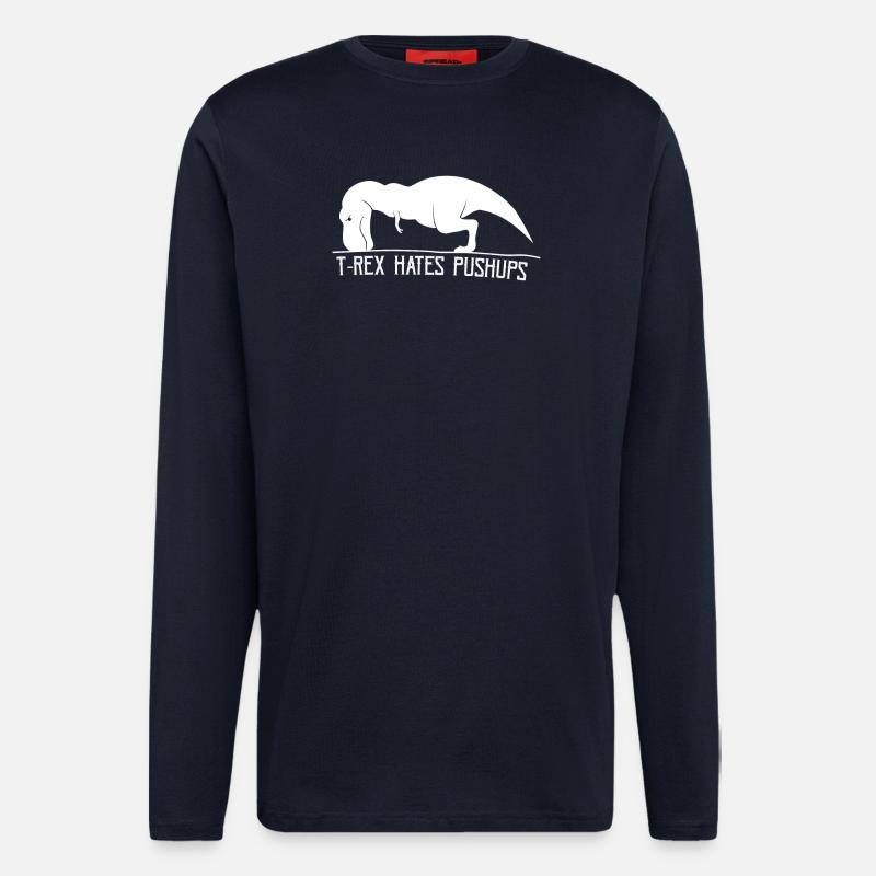 T-Rex don´t like Pushups - Langarmshirt - made by SPREAD  - DARK NAVY