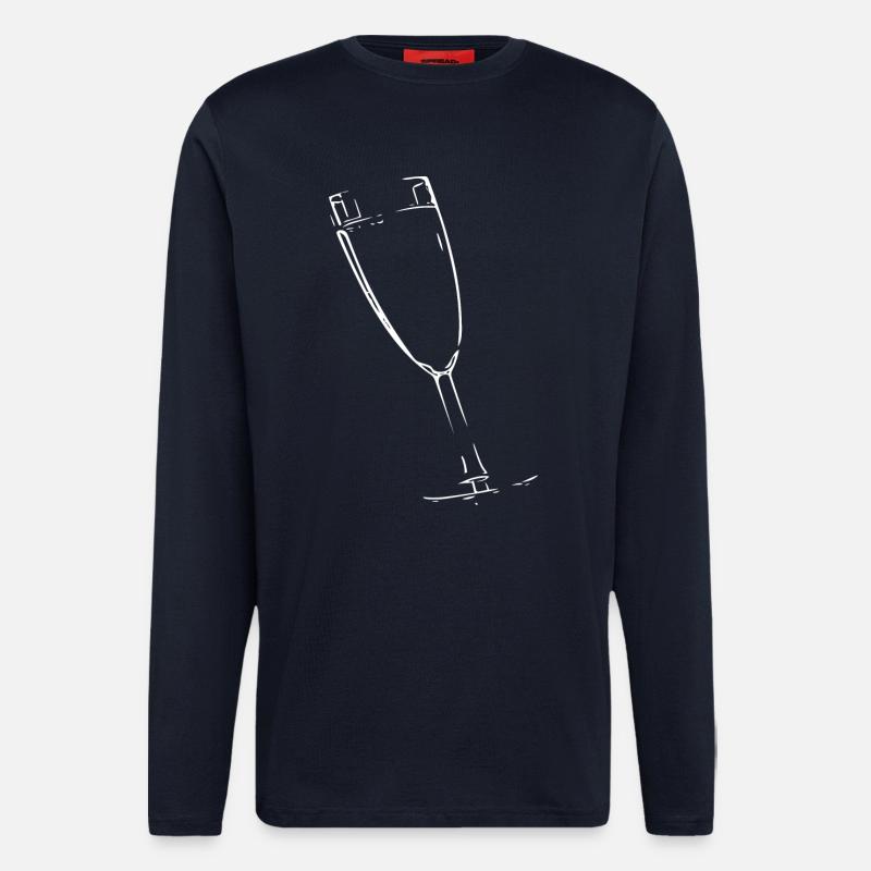 Abstraktes Glas / Linie / weiß / Muster - Langarmshirt - made by SPREAD  - DARK NAVY