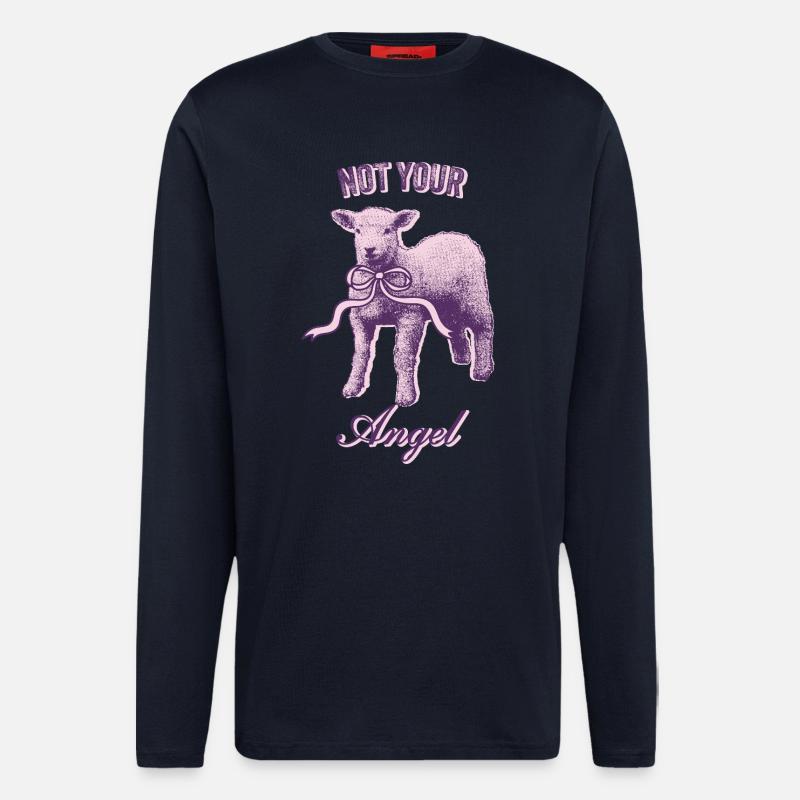 Ästhetisches Lamm – Rebellisch & Süß - Langarmshirt - made by SPREAD  - DARK NAVY