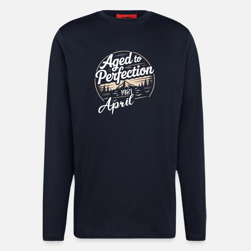 April 1981 birthday april 1981 - Longsleeve - made by SPREAD  - DARK NAVY