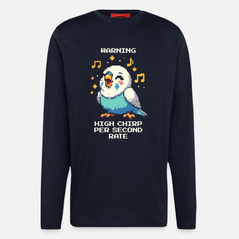 Warning: High chirping frequency | Budgie - Longsleeve - made by SPREAD - DARK NAVY