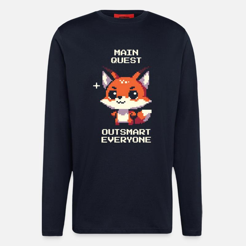 Hauptquest: alle austricksen | Fuchs, Trickster - Langarmshirt - made by SPREAD  - DARK NAVY
