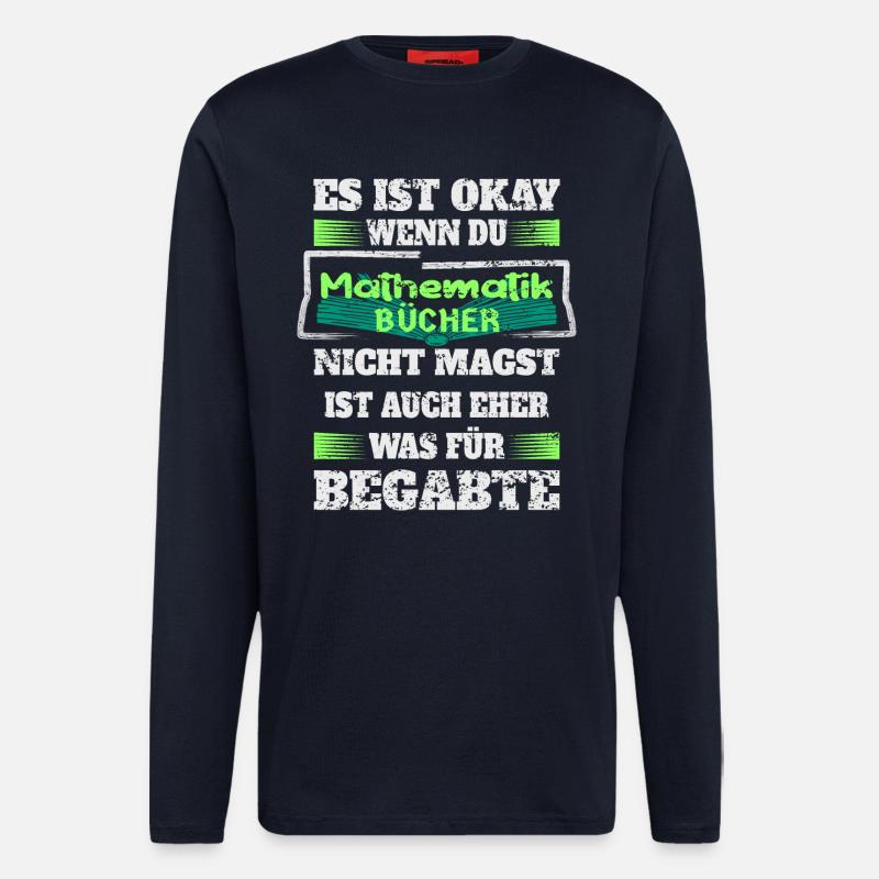 Mathematik Bücher - Langarmshirt - made by SPREAD  - DARK NAVY