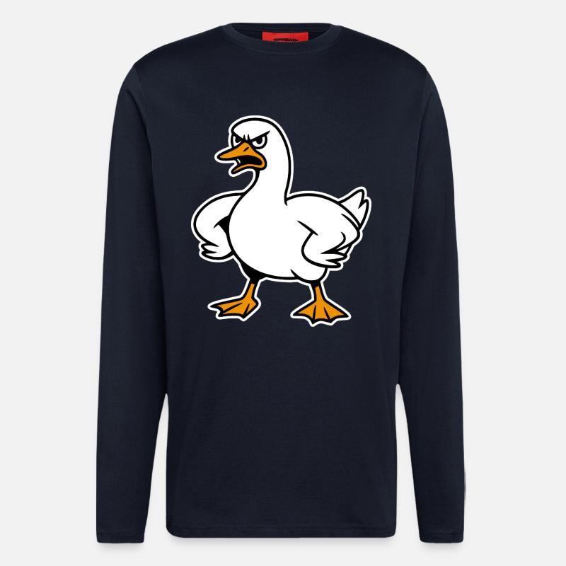 Lustige wütende Gans - Langarmshirt - made by SPREAD  - DARK NAVY