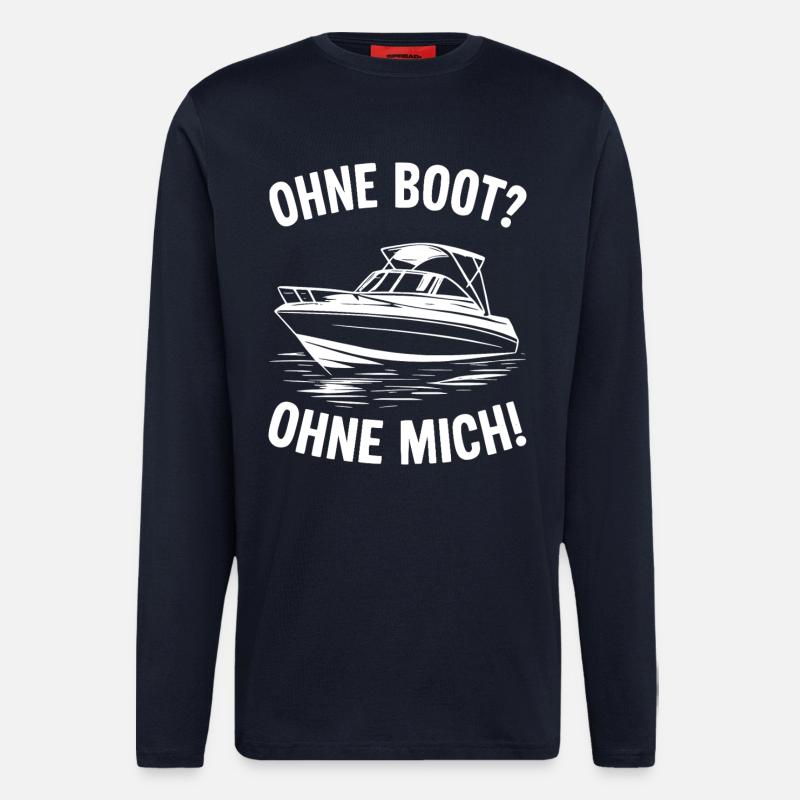 Without a boat? Without me! - Longsleeve - made by SPREAD  - DARK NAVY