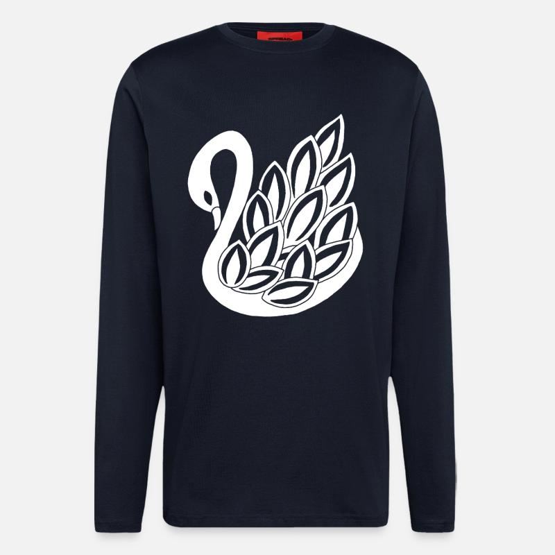 Le cygne blanc - Manches longues bio décontracté fabriqué en UE - DARK NAVY