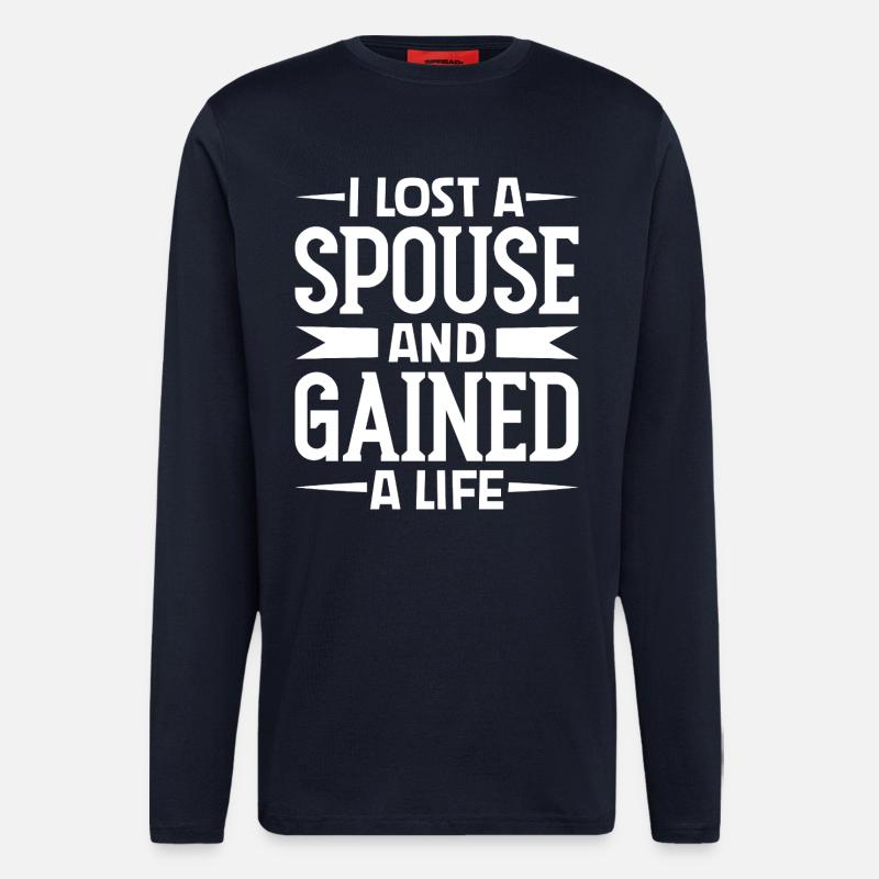 Conjoint perdu - Vie gagnée - Manches longues bio décontracté fabriqué en UE - DARK NAVY