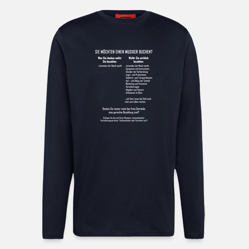 Musiker buchen - Langarmshirt - made by SPREAD - DARK NAVY