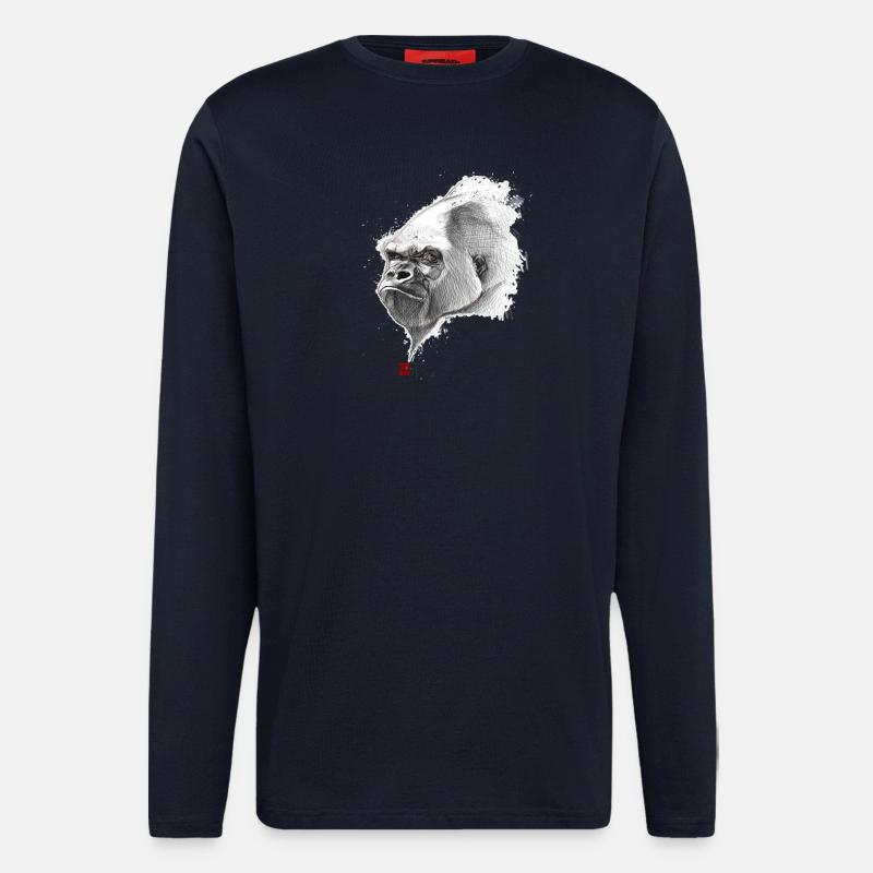 Flüchtiger Gorilla - Langarmshirt - made by SPREAD  - DARK NAVY