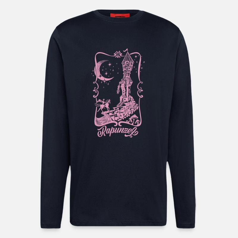 Rapunzel Turm Pink Silhouette - Langarmshirt - made by SPREAD  - DARK NAVY