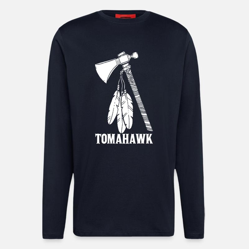 White Tomahawk - Longsleeve - made by SPREAD  - DARK NAVY